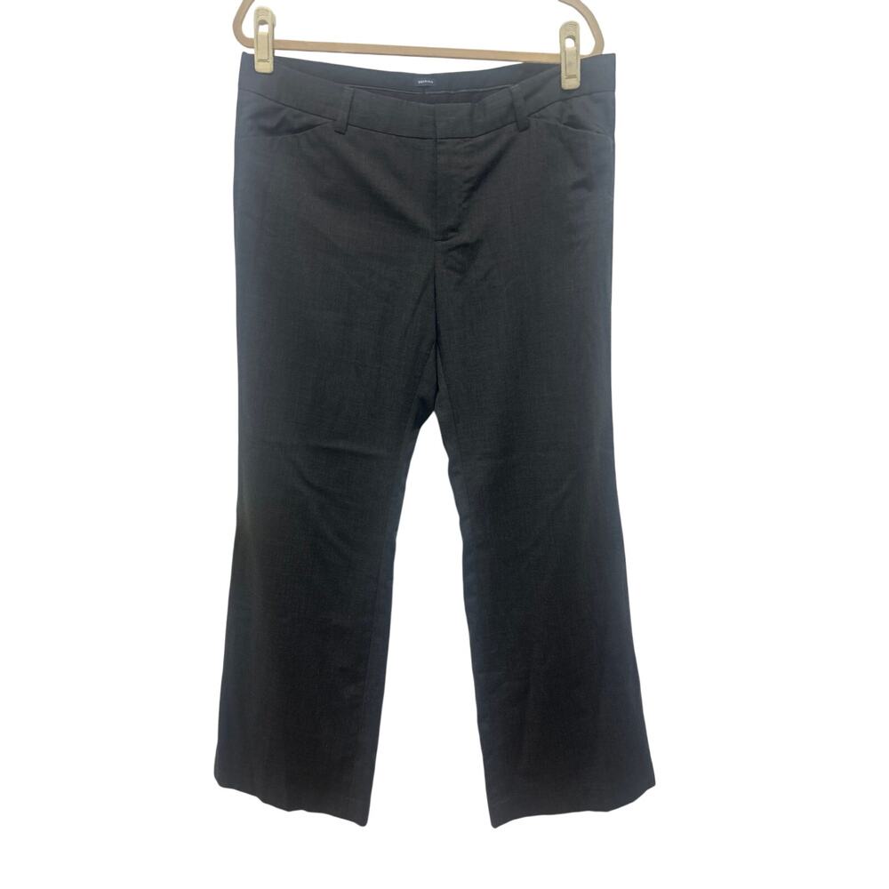 Gap Stretch Wool Blend Gray Academia Work Wide Leg Classic Pants 14 Regular